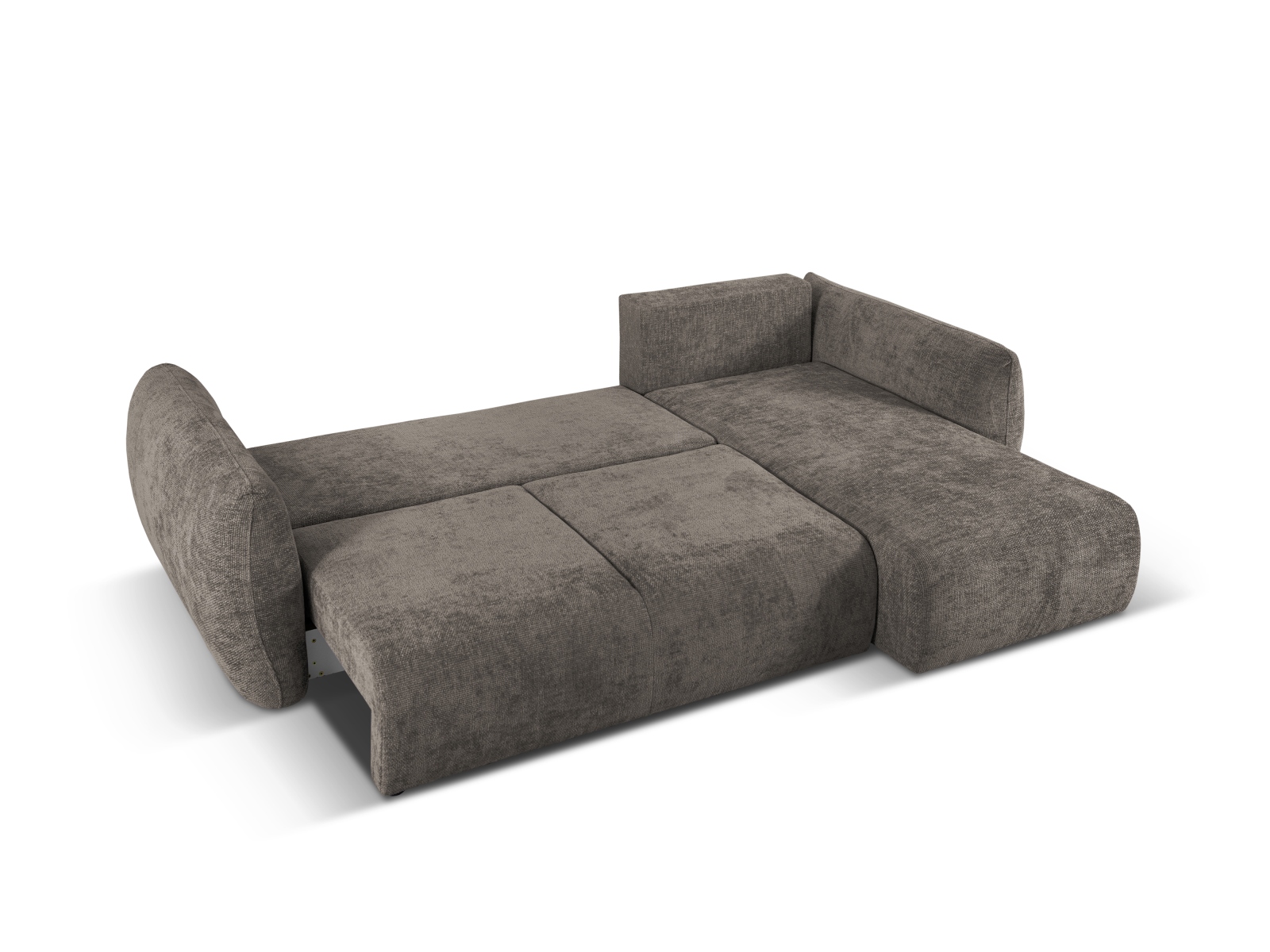 Cosmopolitan Design Ecksofa Matera 4-Sitzer mit Schlaffunktion Chenille Eden Hellgrau Rechts