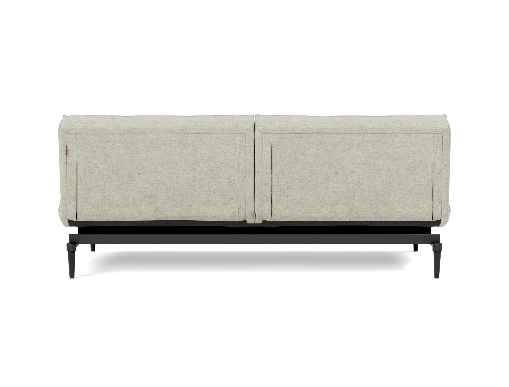 Schlafsofa Splitback Flachgewebe Avella 280-Sand Beine Styletto Eiche schwarz