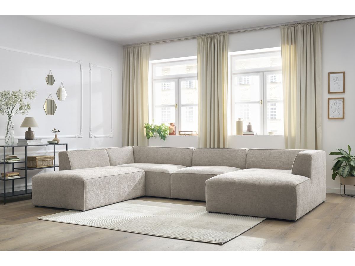 Bobochic Megeve Wohnlandschaft Strukturstoff Beige Ecke rechts