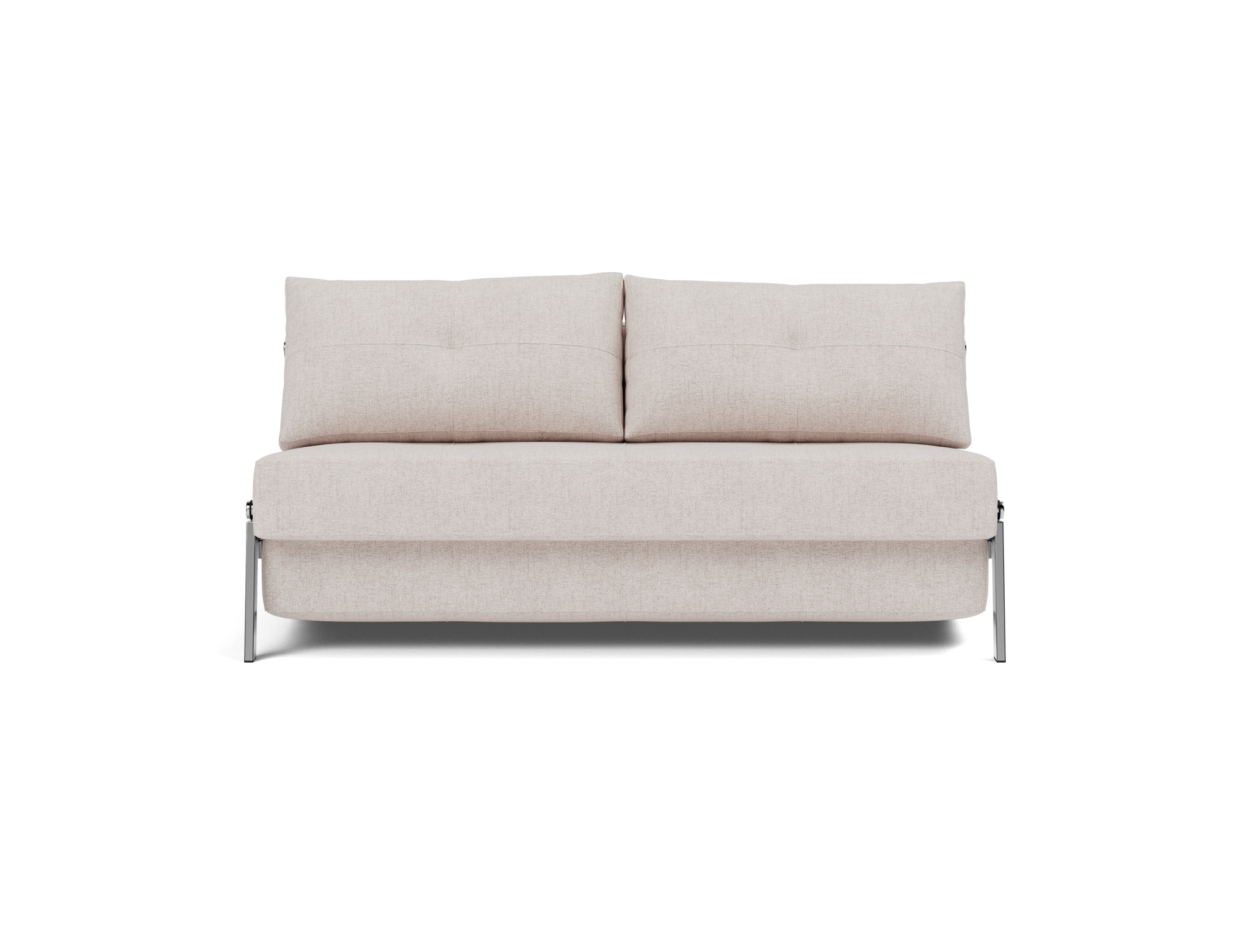 Schlafsofa Cubed 160 Strukturierter Stoff Weda 300-Weda-Sand Beine Chrom