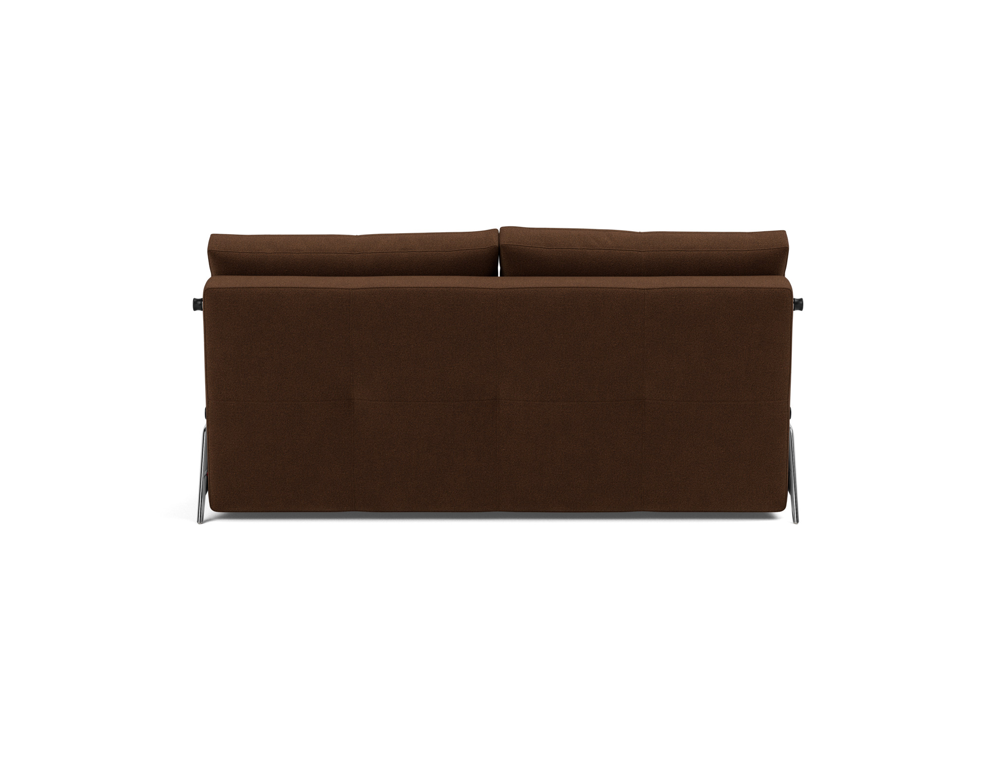 Schlafsofa Cubed 160 Strukturierter Stoff Taura 359-Cappuccino Beine Aluminium