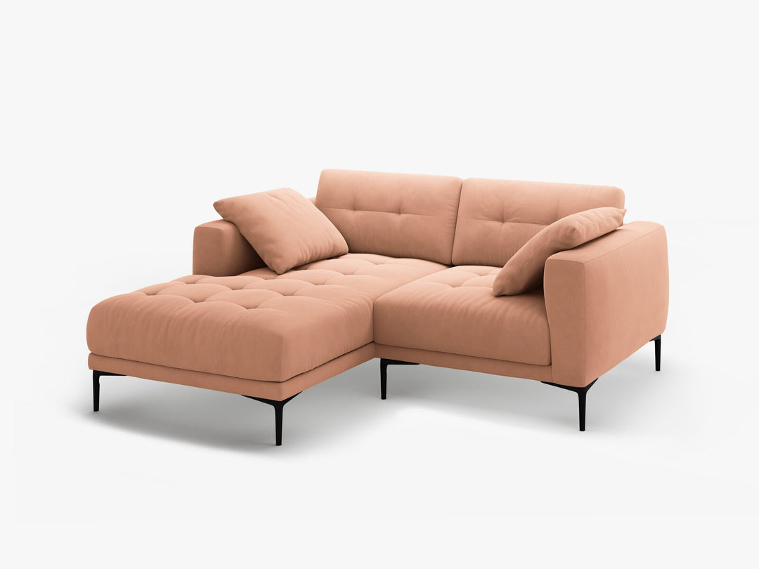 Micadoni Ecksofa Bemy 2-Sitzer Links Samt Rosa