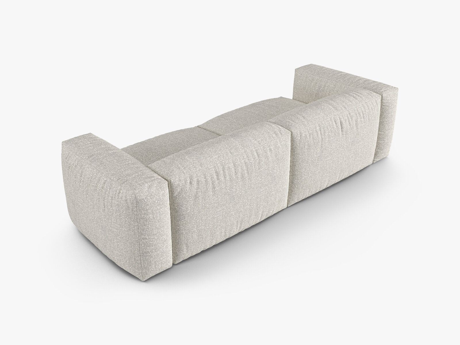 Micadoni Sofa Martina 3-Sitzer 90cm Sitztiefe Boucle Monet Grau Beige Melange