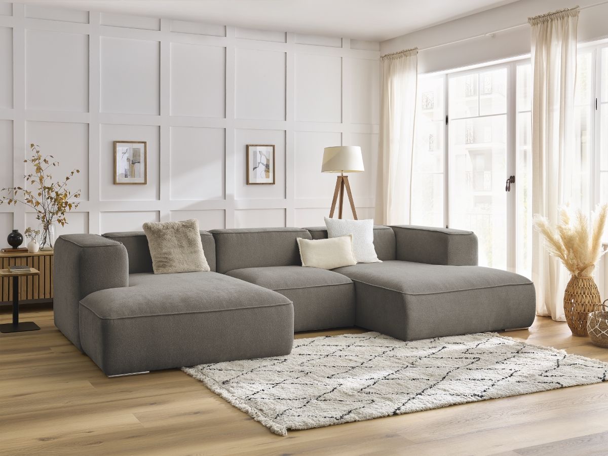 Bobochic Zephyr Wohnlandschaft Strukturstoff Taupe