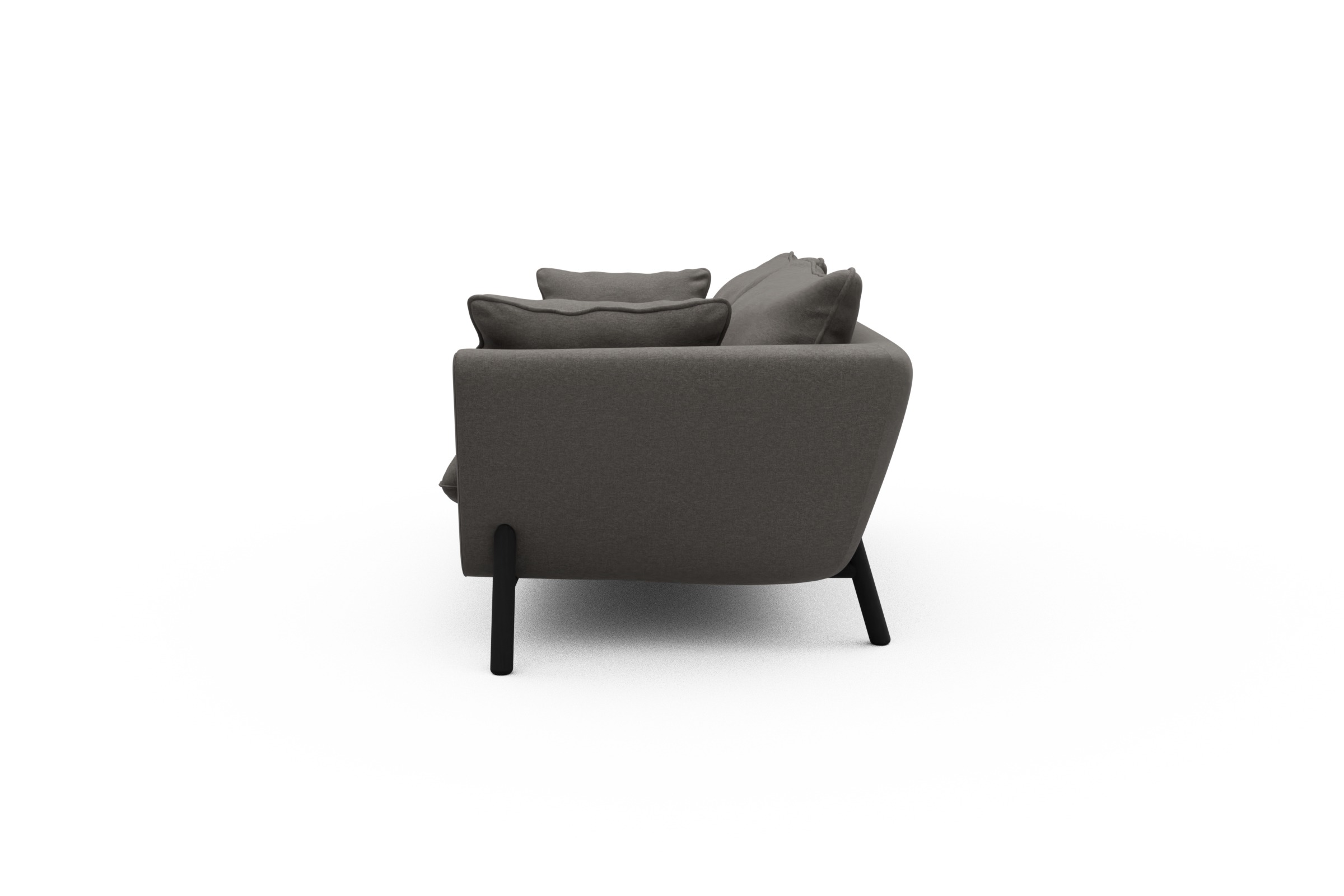 Sofa Emil PREMIUM 2-Sitzer Beinfarbe Eiche Schwarz Satya-Taupe