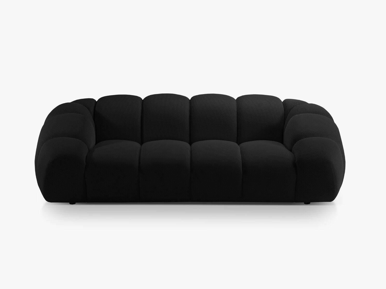 Micadoni Sofa Diana 3-Sitzer XL 3D-Stoff Schwarz