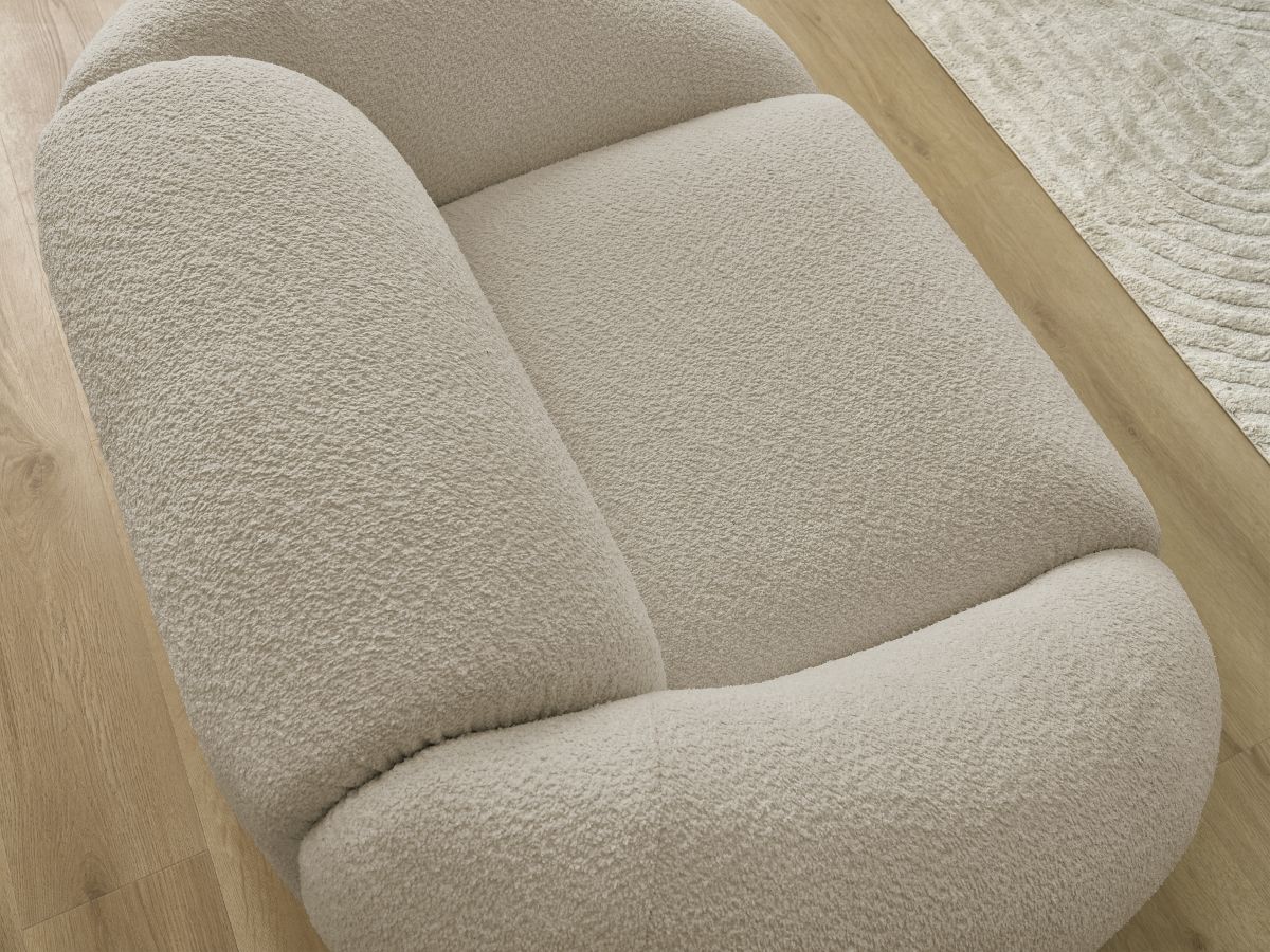 Bobochic Tina Sessel Bouclé-Stoff Beige