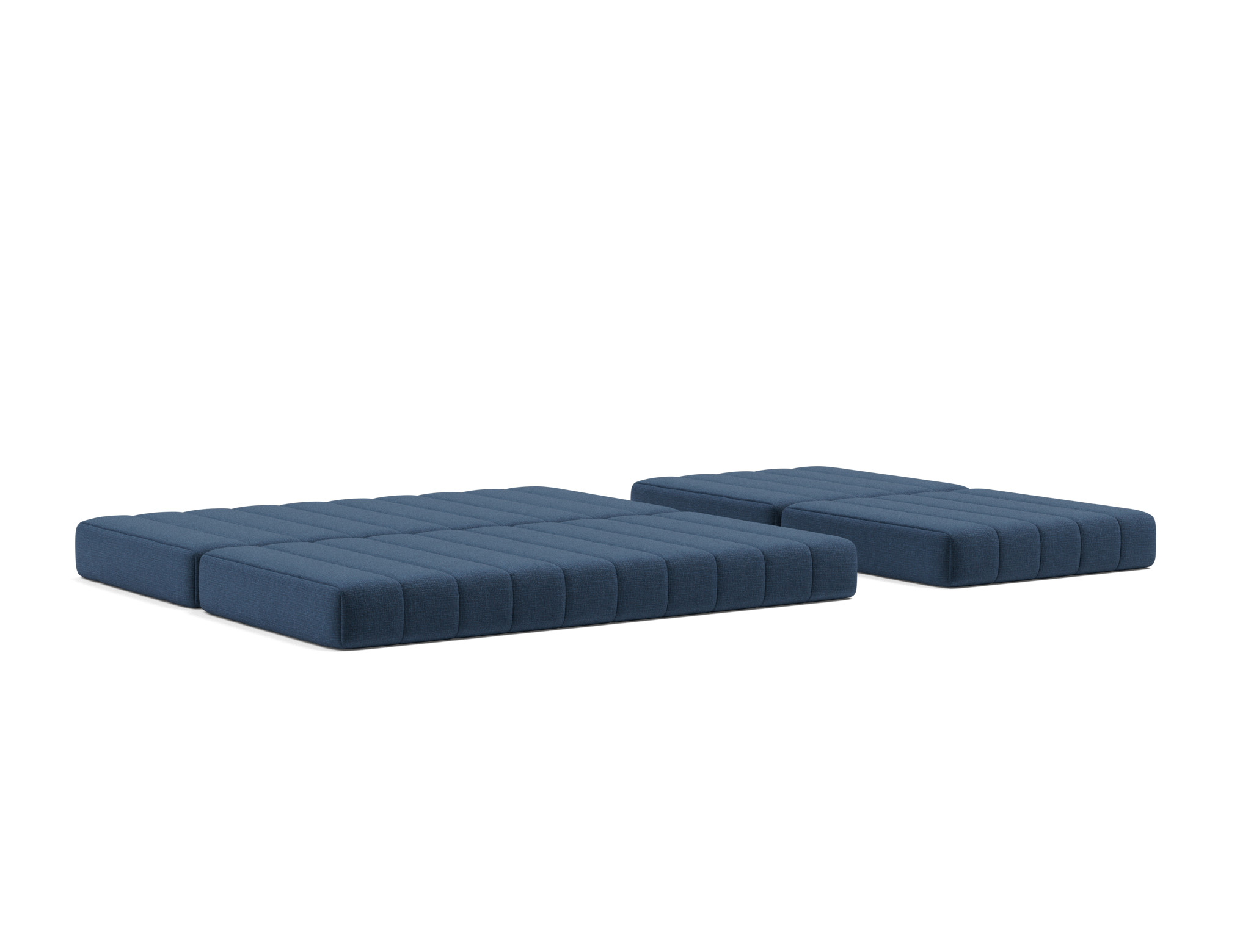 Schlafsofa CozyPad Grand mit Armlehnen Chenille Esina 414-Indigo-Blue
