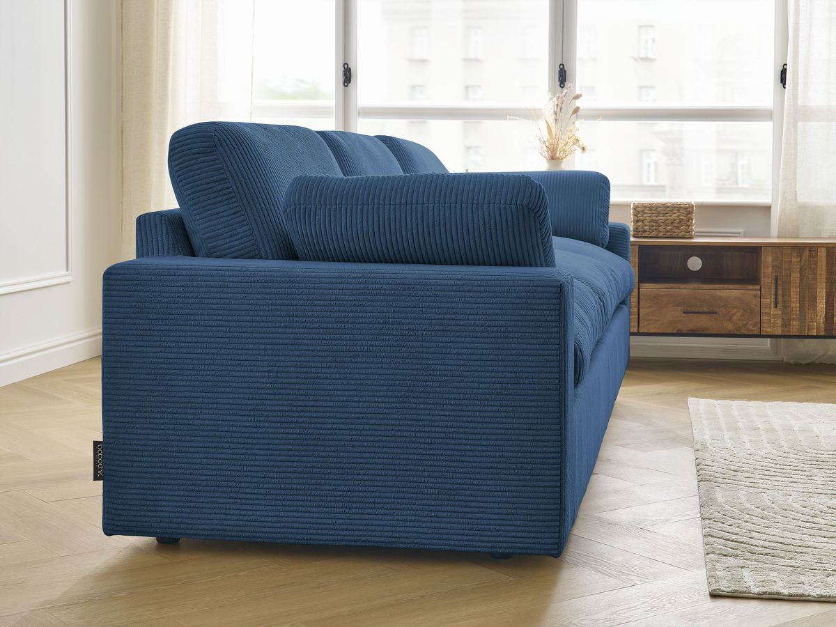 Bobochic Belair Sofa 4-Sitzer Cordsamt Dunkelblau
