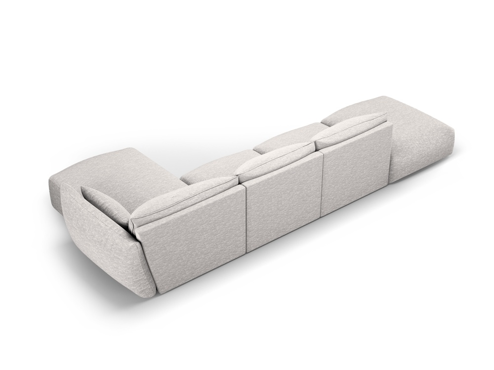 Cosmopolitan Design Ecksofa Matera 5-Sitzer offen Chenille Eden Silber Rechts
