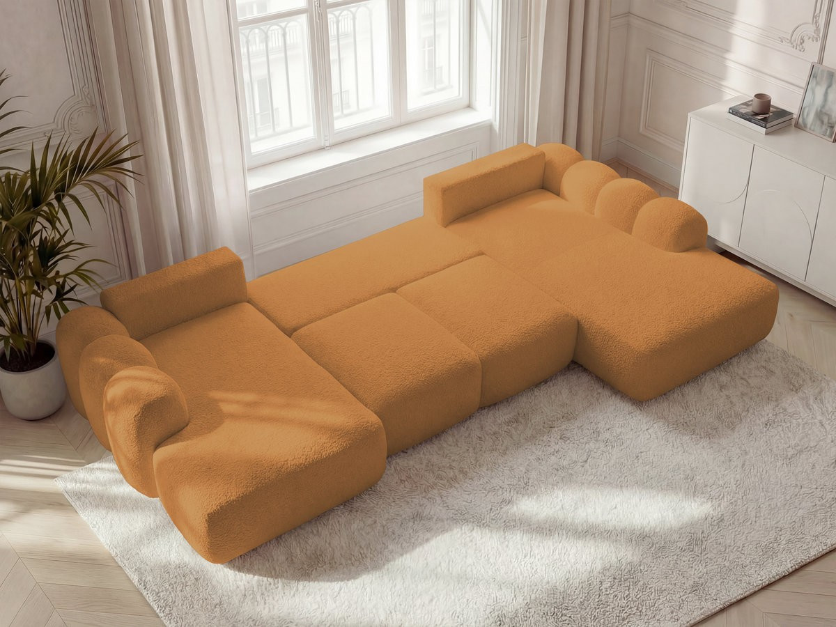 Bobochic Montaigne Wohnlandschaft Bouclé-Stoff Gelb Ecke links