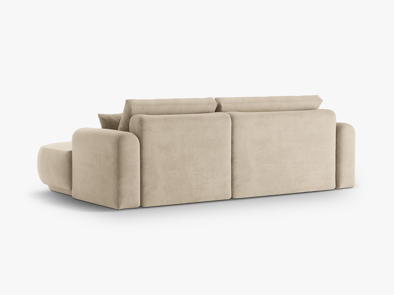 Micadoni Ella Ecksofa 5-Sitzer mit Schlaffunktion Rechts Samt Vogue Helles Beige