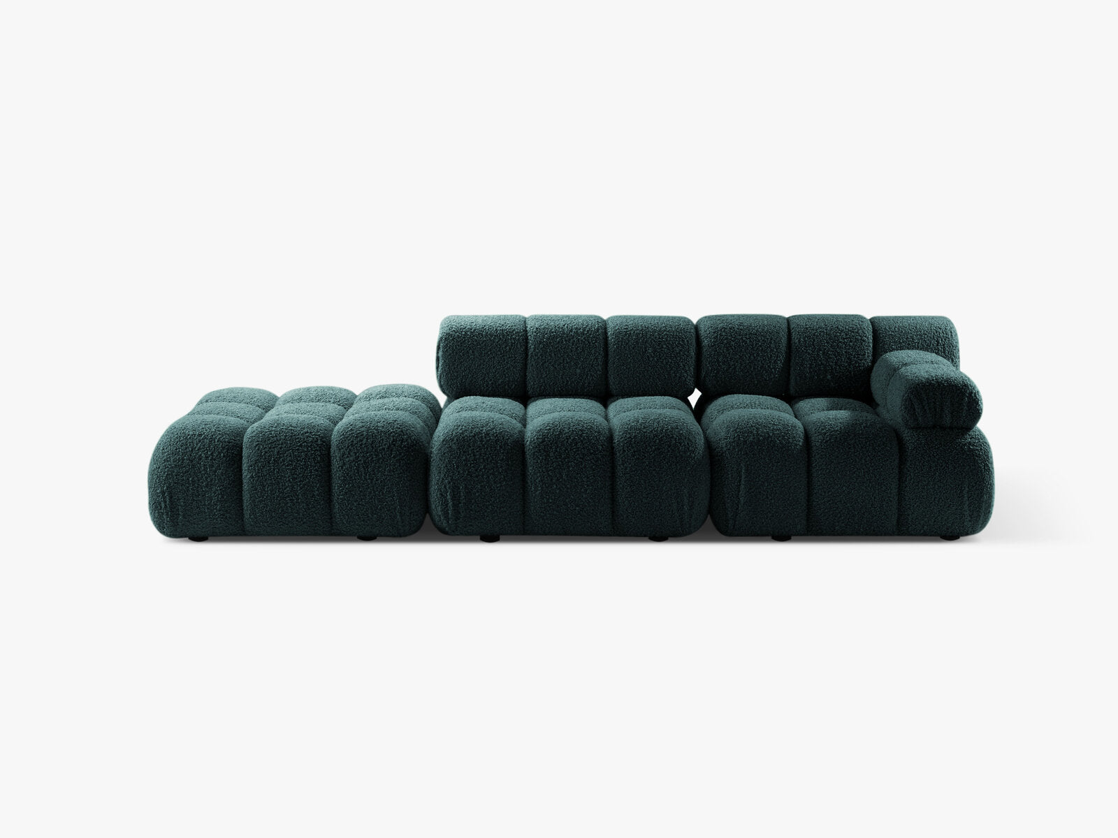 Micadoni Modulares Sofa Bellis 4-Sitzer Links Boucle Rolf Petrol