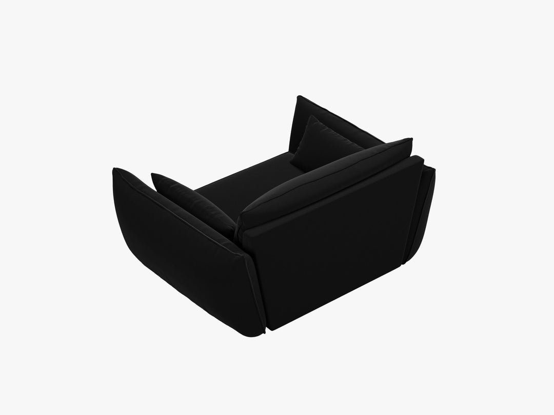 Micadoni Sessel Kaelle 1-Sitzer Samt Bluvel Schwarz