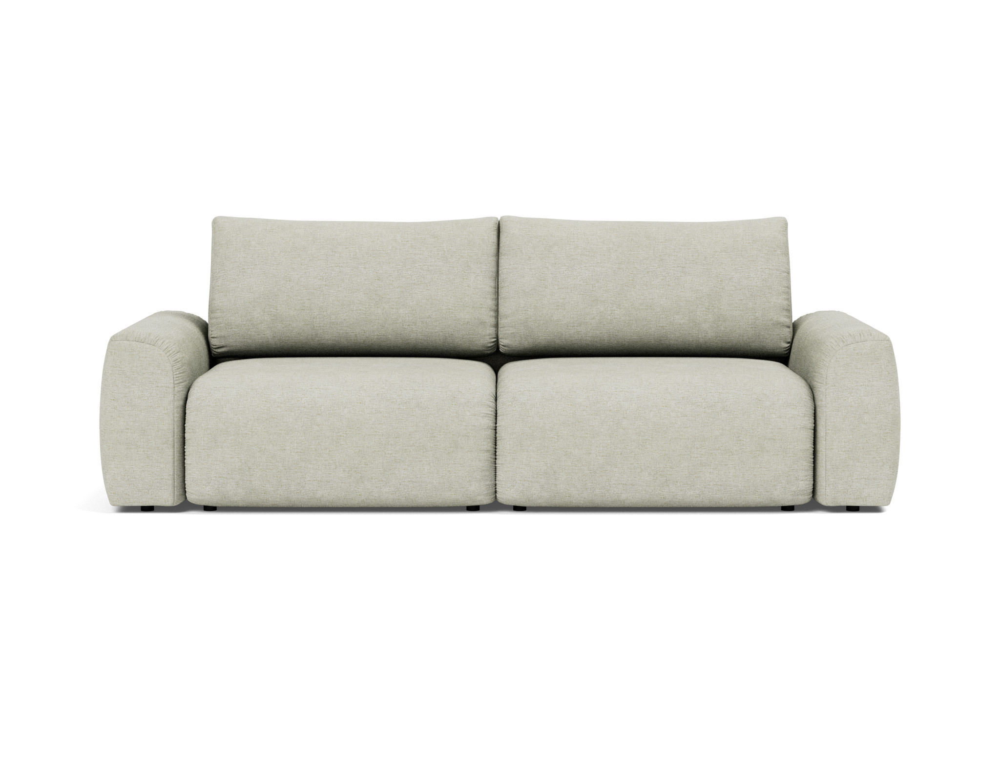 Schlafsofa Norum mit Chunky-Armlehnen Flachgewebe Avella 280-Sand