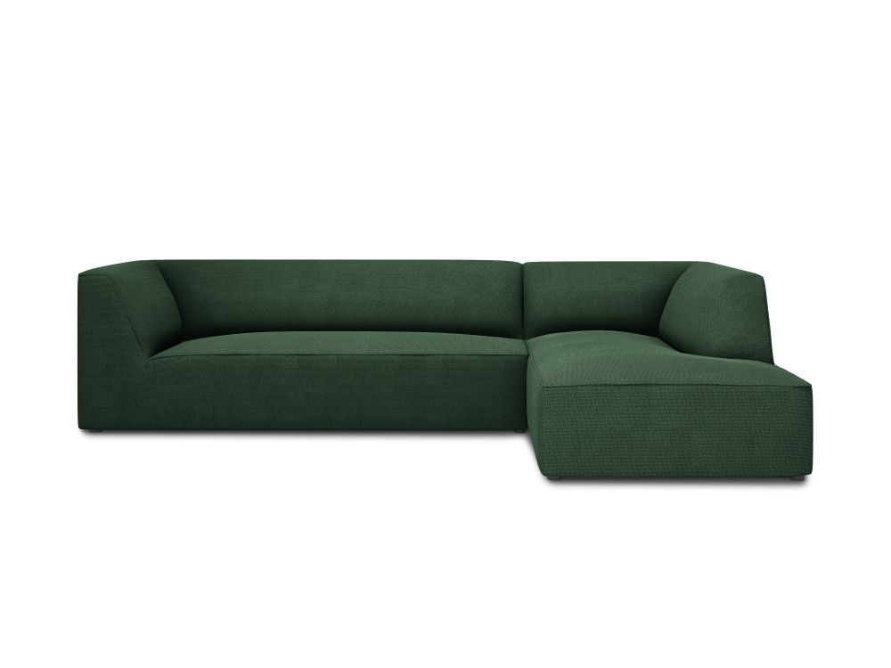 Cosmopolitan Design Ecksofa Siena 4-Sitzer Strukturierter Stoff Ottawa Grün Rechts