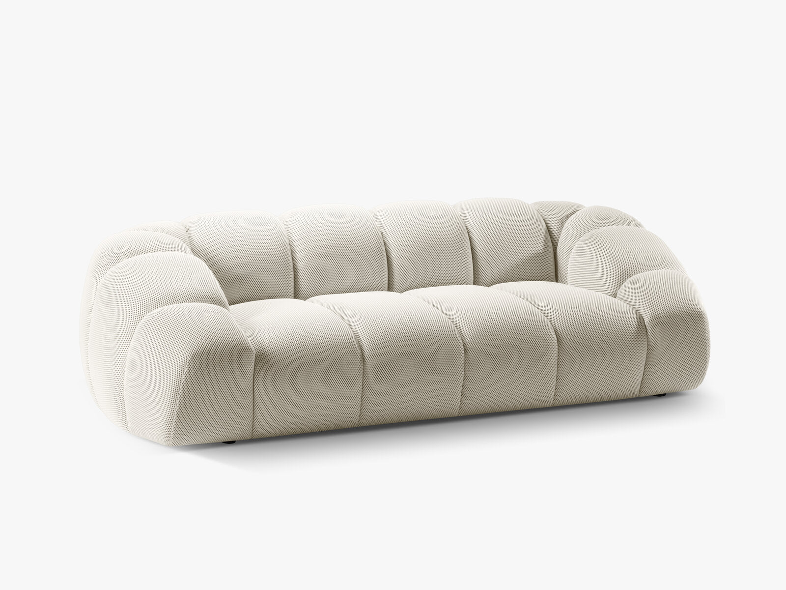Micadoni Sofa Diana 3-Sitzer 3D-Stoff Helles Beige
