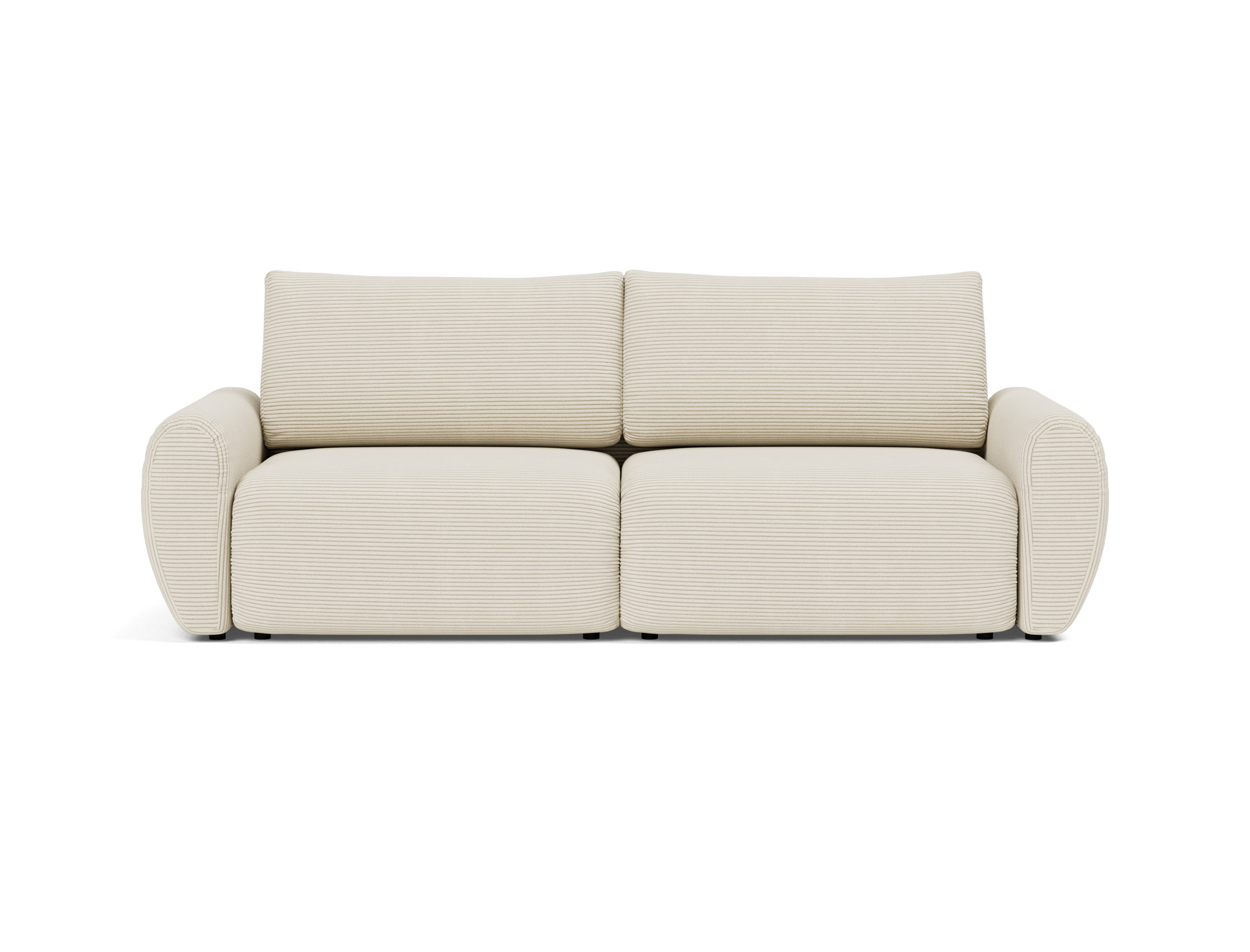Schlafsofa Norum mit Curve-Armlehnen Kord Corduroy 594-Ivory