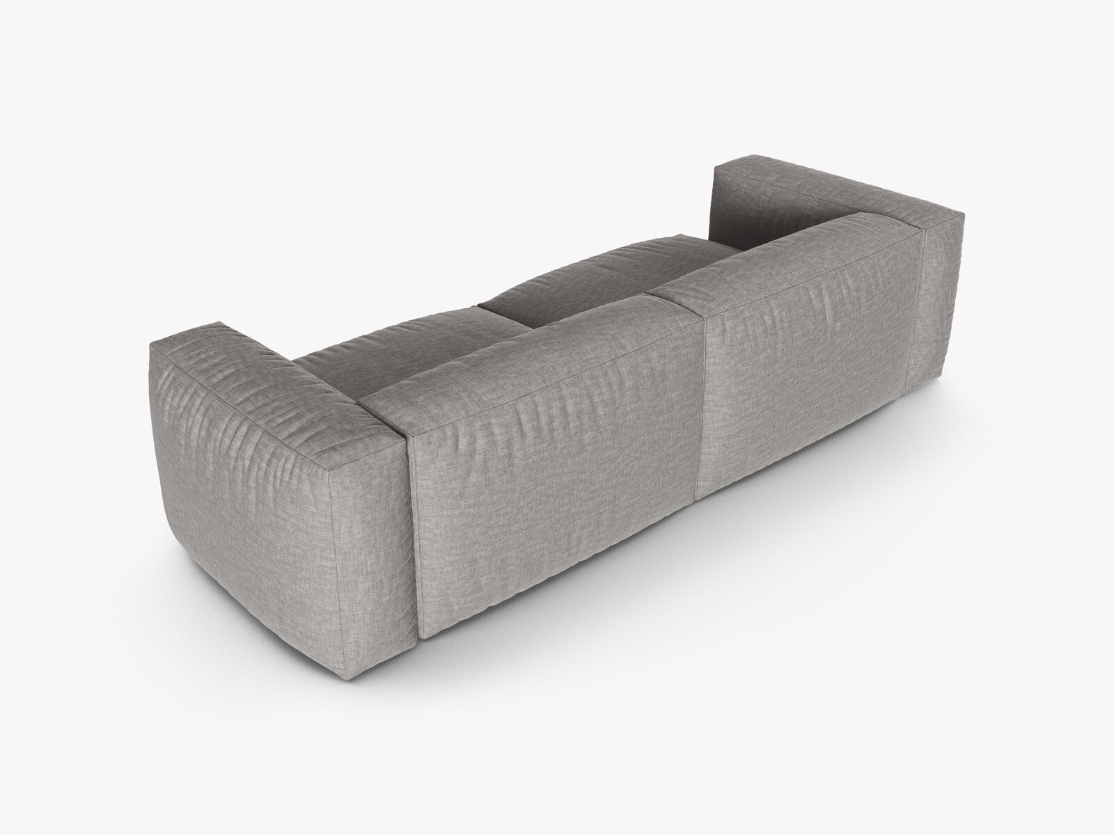 Micadoni Sofa Martina 3-Sitzer 90cm Sitztiefe Strukturierter Stoff Boston Hellgrau