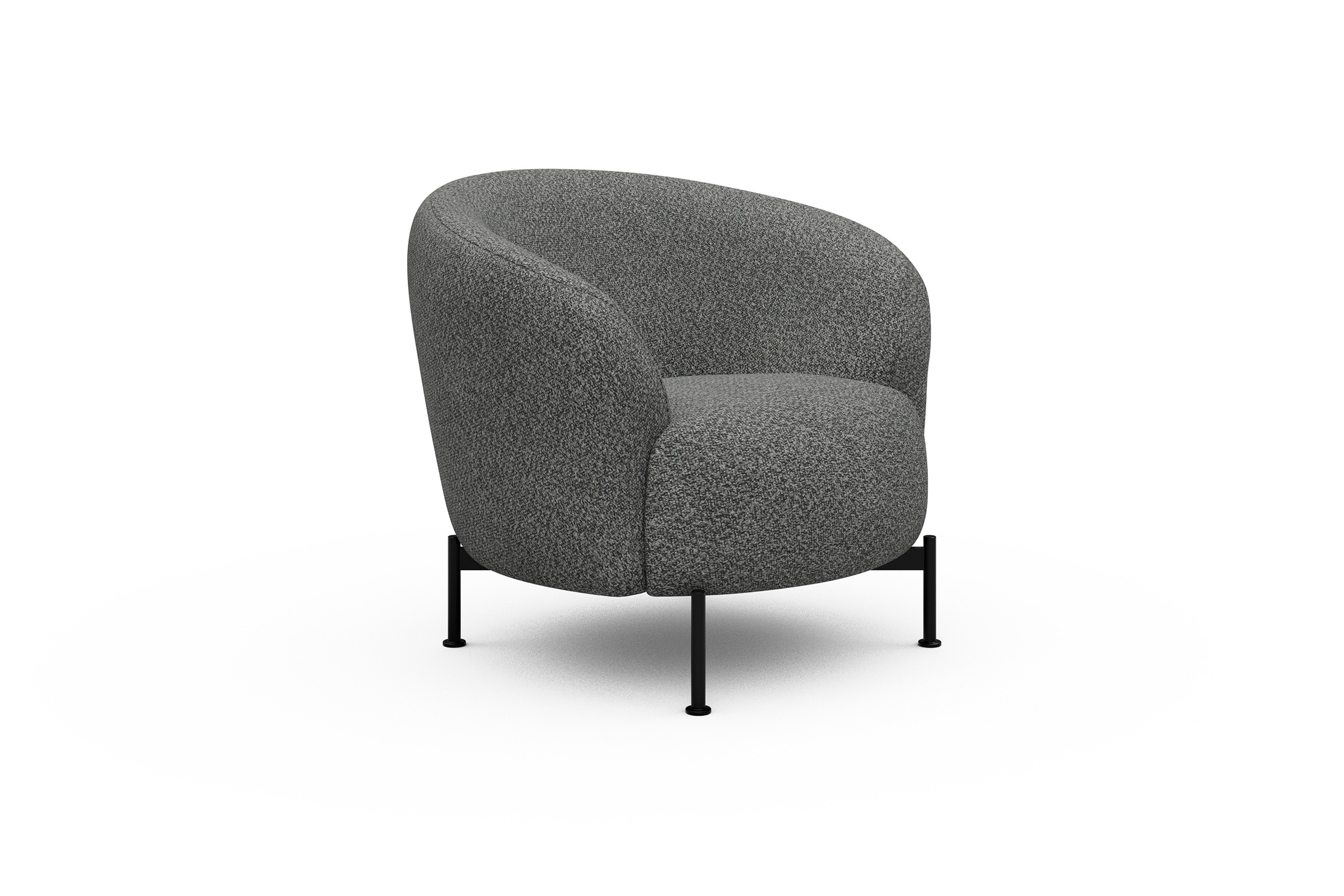 Sessel Ronda X-Metallgestell Schwarz Vanora-Warm-Grey