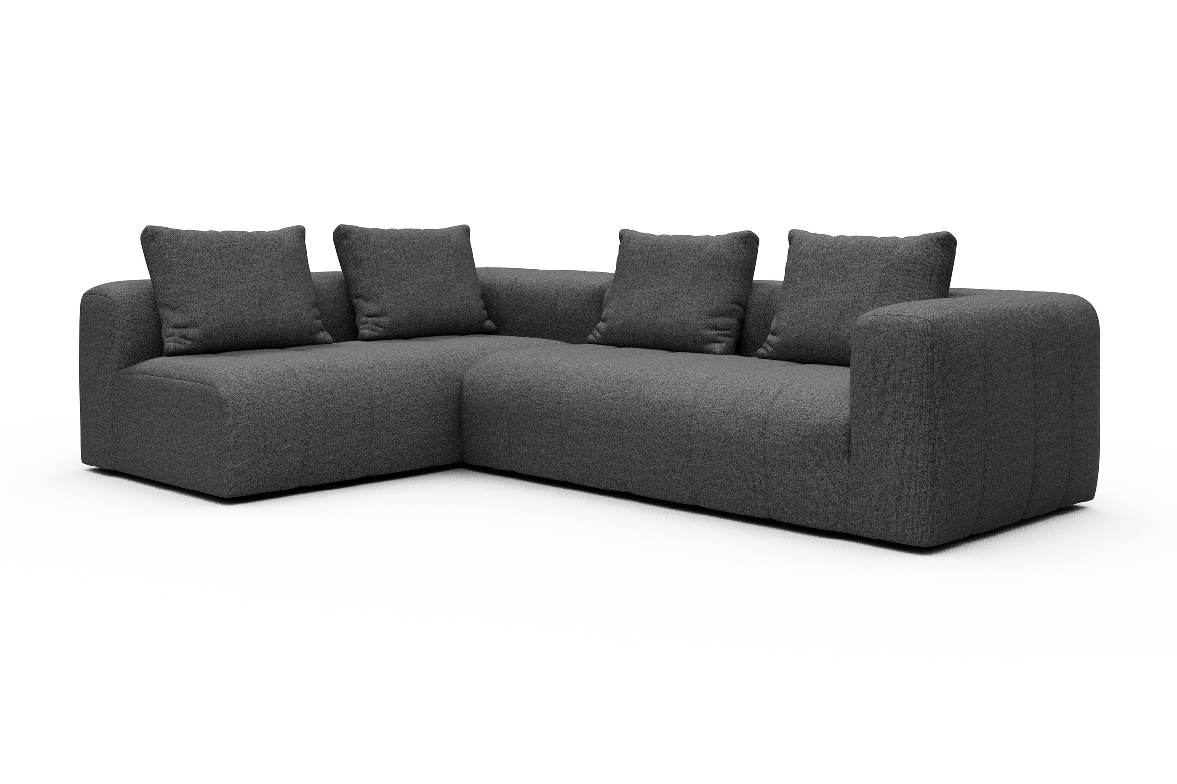 Ecksofa Hugo 2x 2,5-Sitzer Armlehne rechts Sama-Antracite