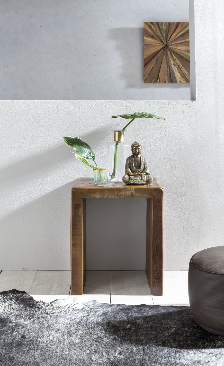 Beistelltisch Hanstholm Mango Massivholz Braun 45 × 40 × 55 cm