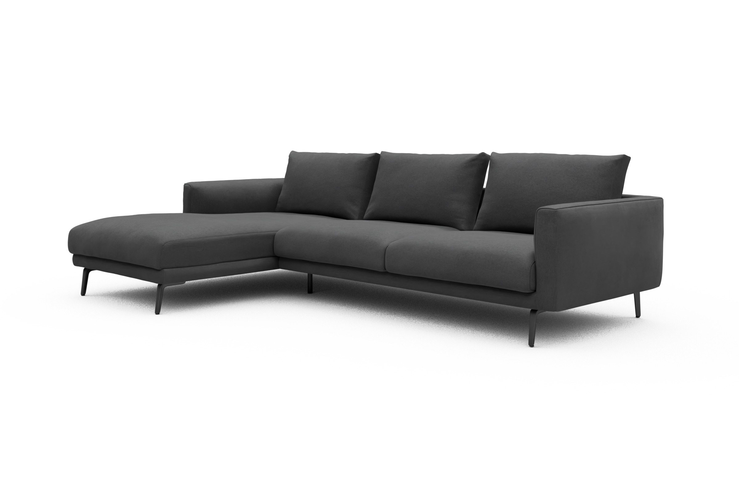 Ecksofa Karl Chaiselongue links mit 2,5-Sitzer Satya-Zinc