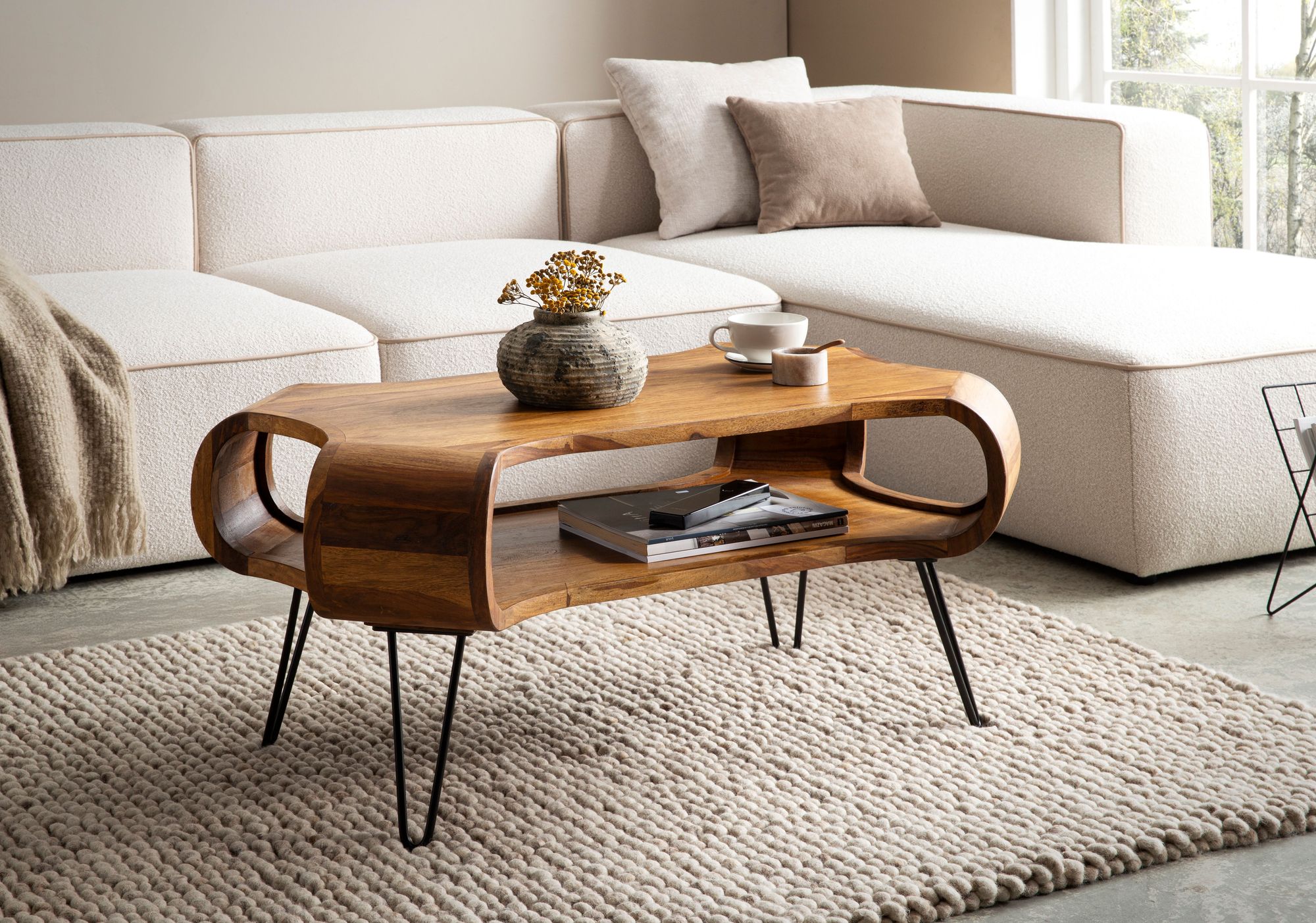 Couchtisch Trysil Massivholz Sheesham 100 × 60 × 47 cm