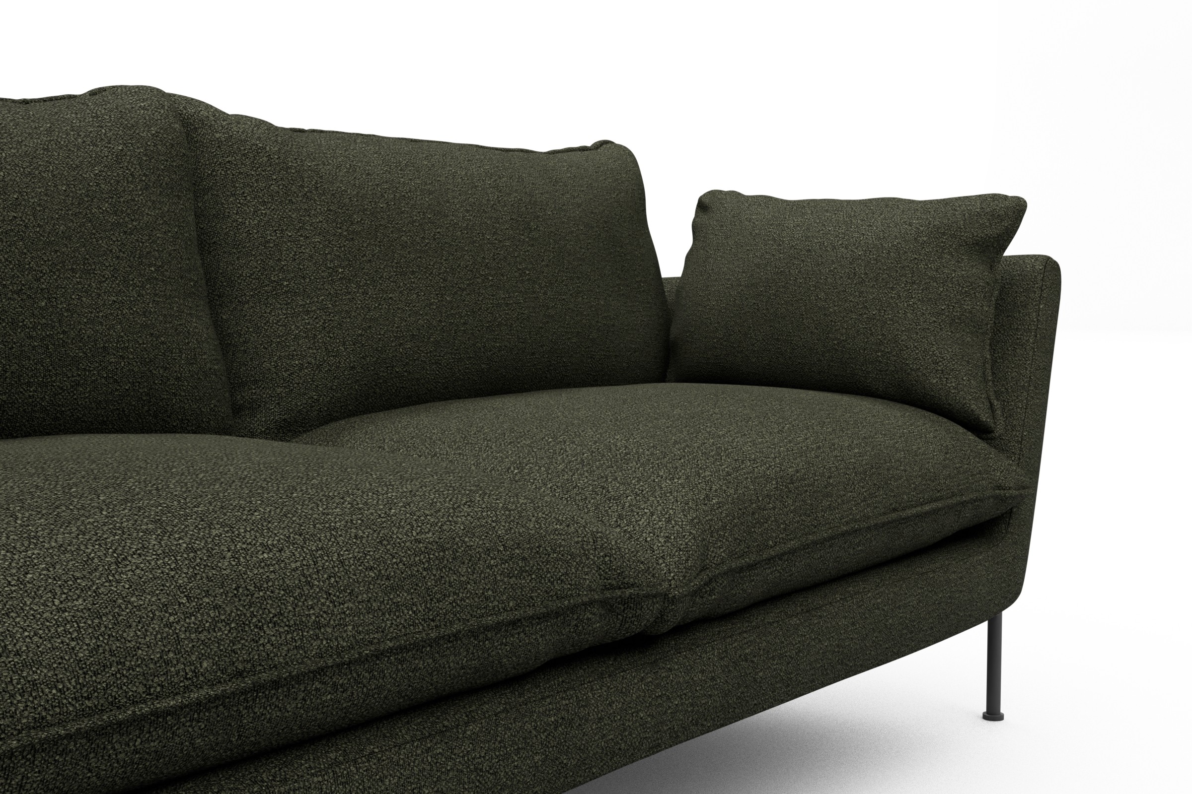 Sofa Anton Soft 2-Sitzer Boucle Skandi 535-Forest-Green