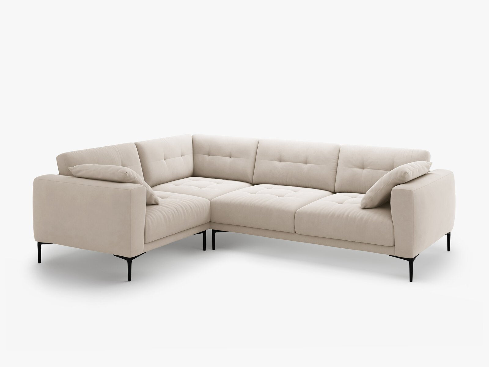 Micadoni Ecksofa Bemy 4-Sitzer Links Samt Beige
