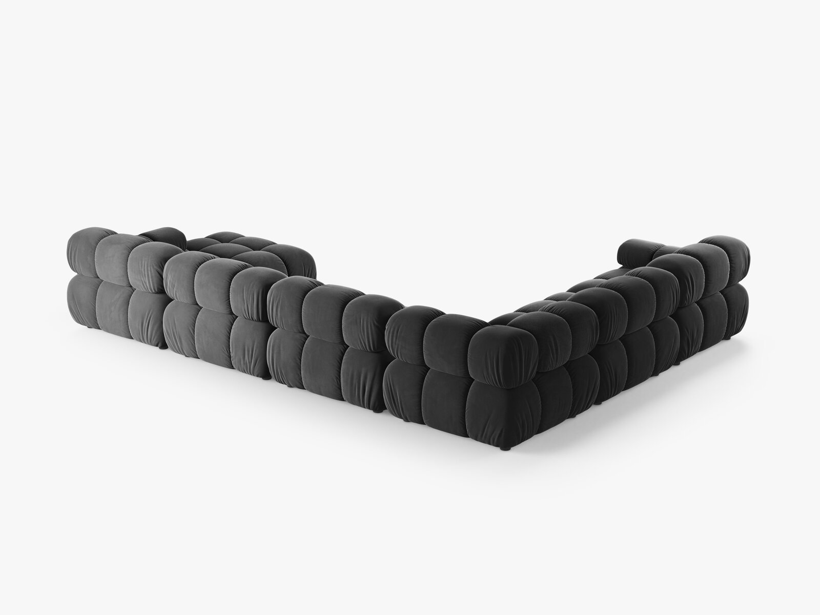 Micadoni Modulares Panorama Ecksofa Bellis 8-Sitzer Links Samt Venus Grau