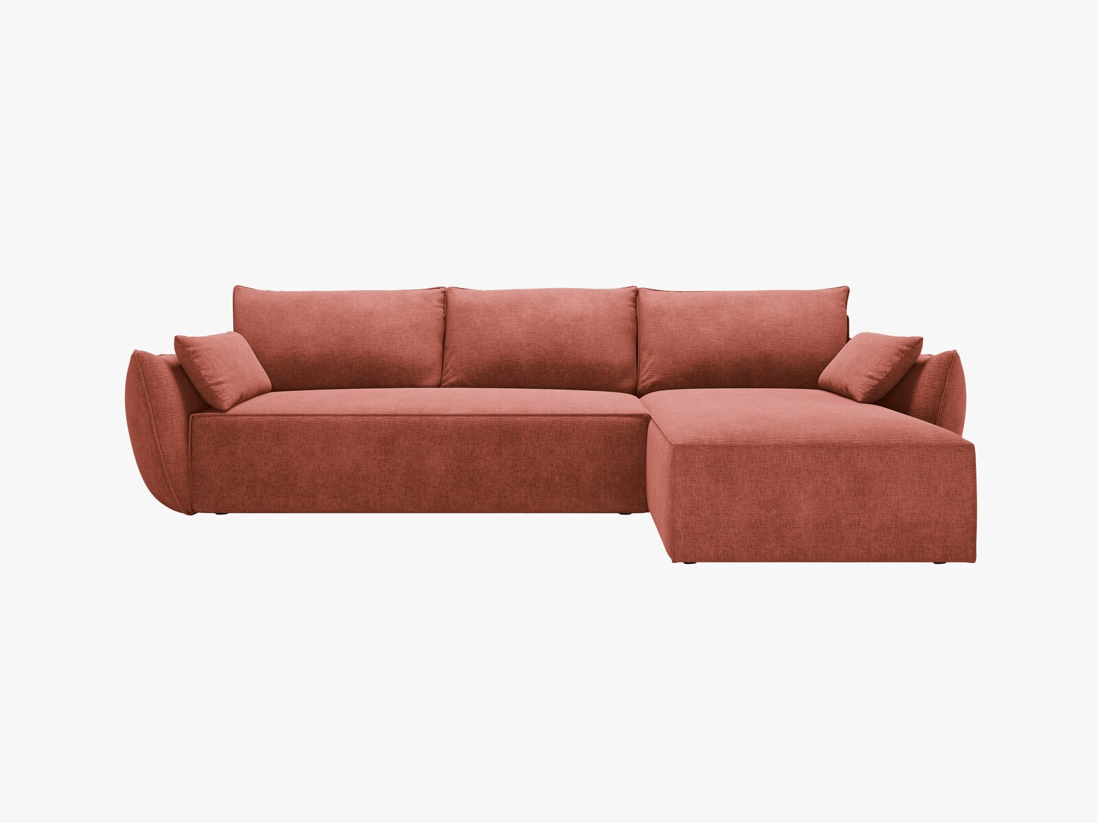 Micadoni Kaelle Ecksofa 4-Sitzer mit Schlaffunktion Rechts Chenille Over The Horizon Terrakotta