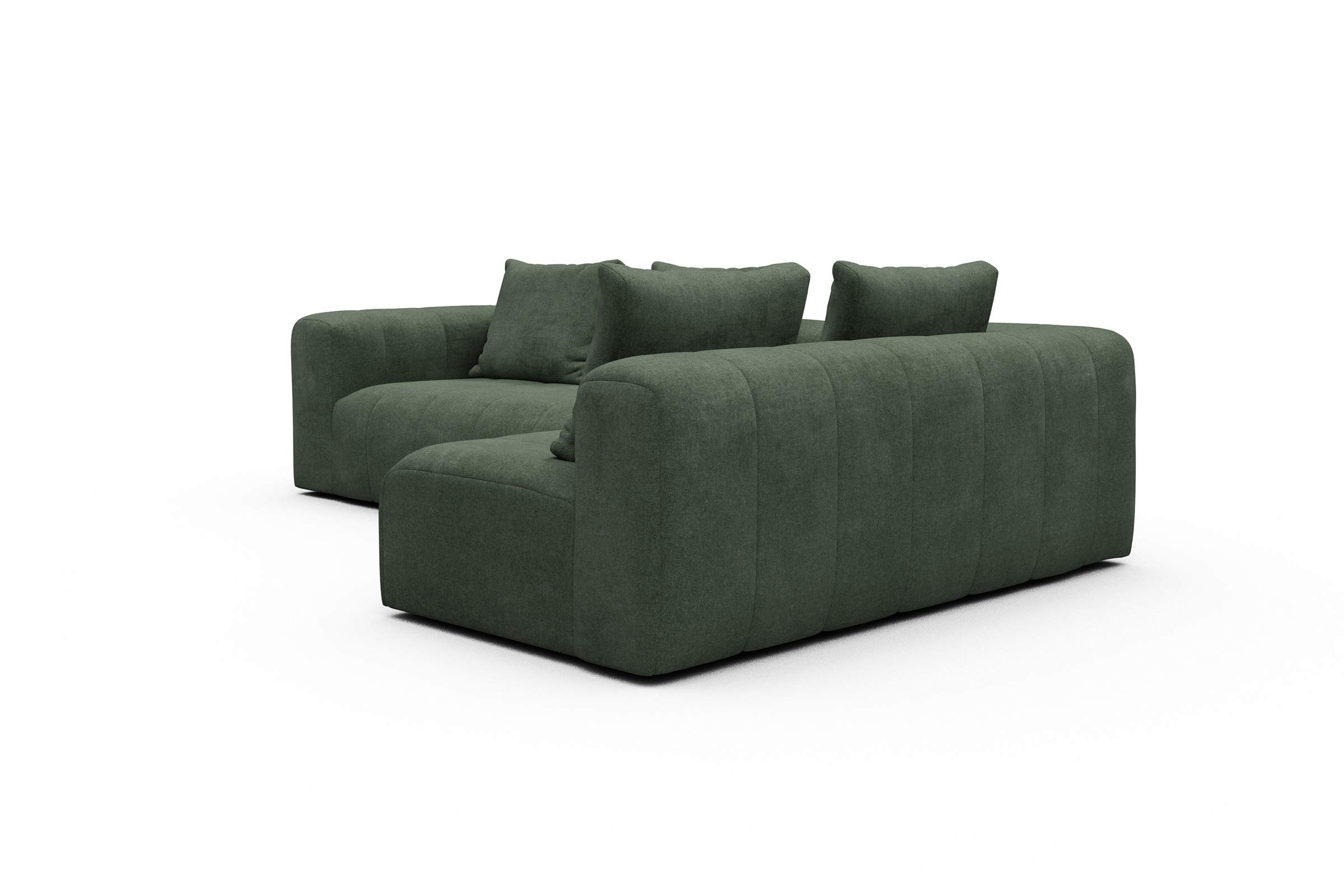 Ecksofa Hugo 2x 2,5-Sitzer Armlehne links Casone-Forest-Green