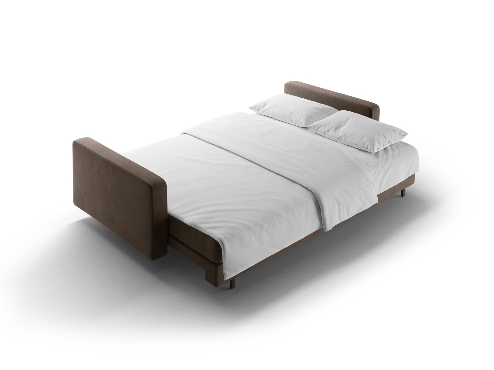Cosmopolitan Design Schlafsofa Bali 3-Sitzer mit Bettkasten Samt Bluvel Schokolade