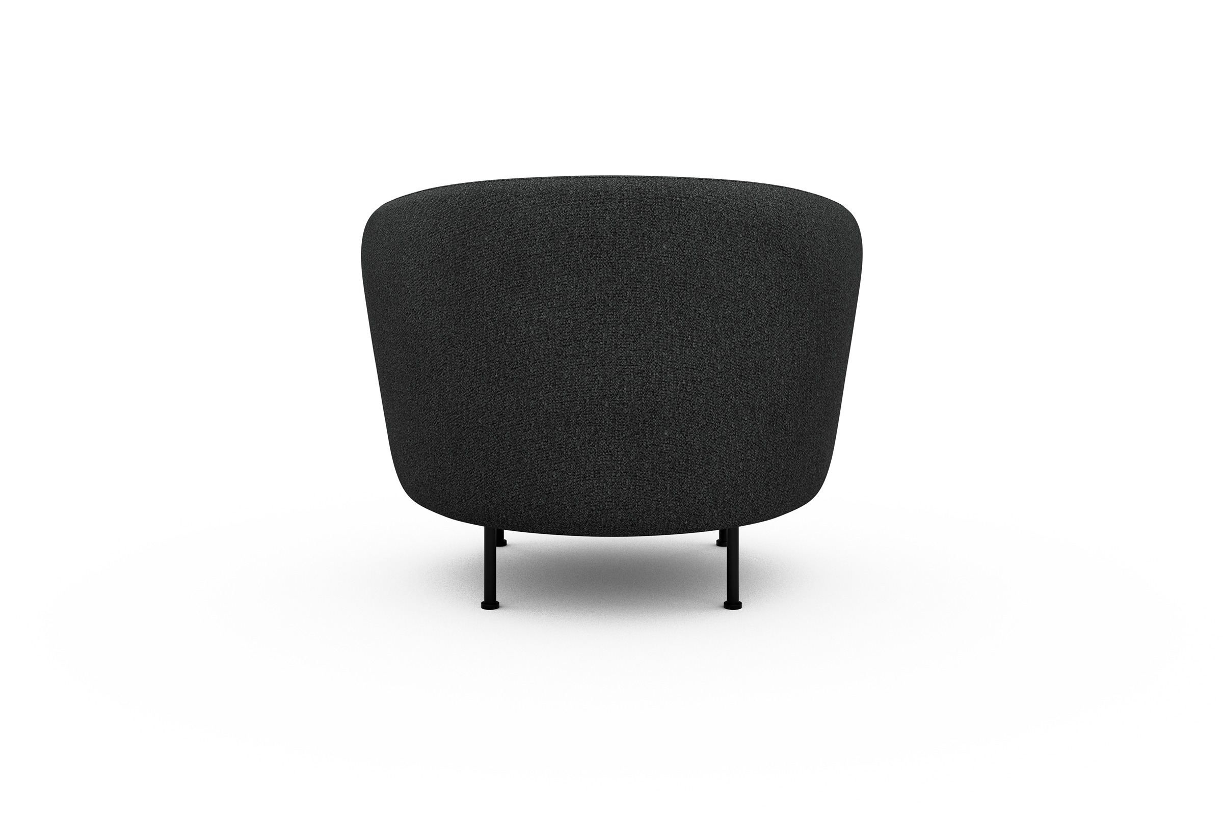 Sessel Ronda Metallbeine Schwarz Boucle-Charcoal