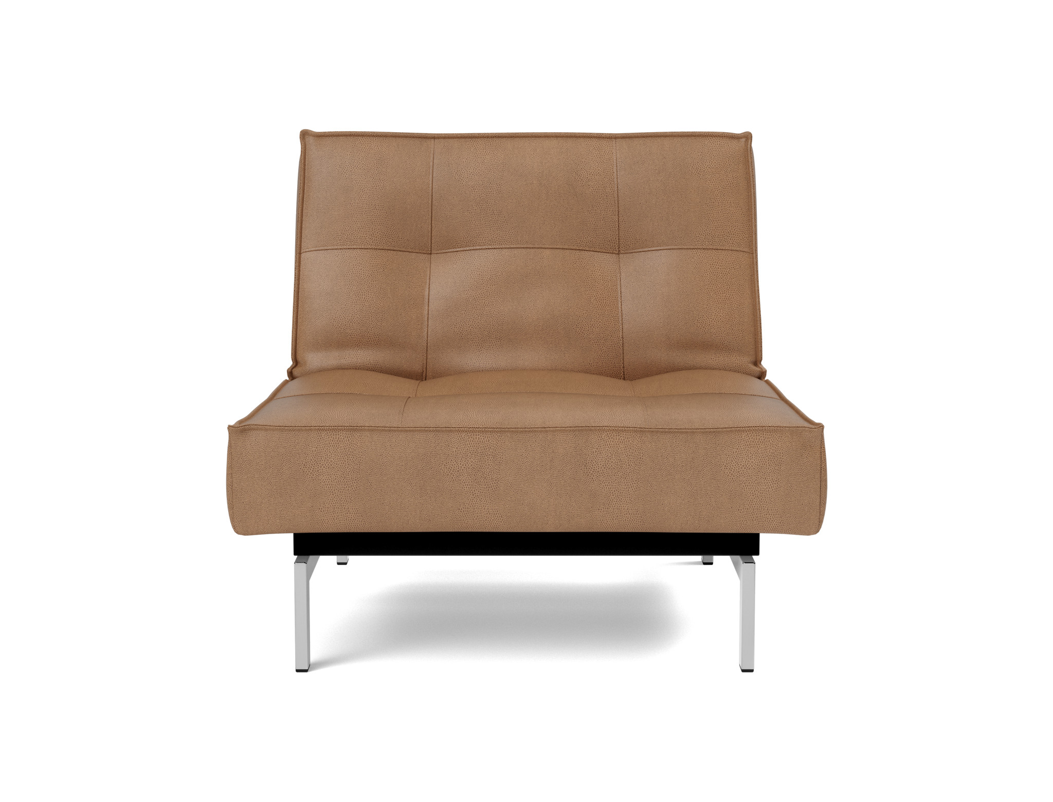 Sessel Splitback Lederoptik Faunal 551-Brown Beine Chrom