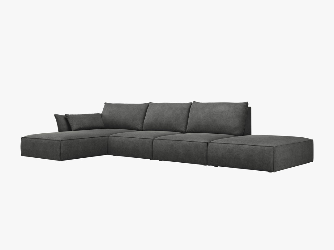 Micadoni Ecksofa Kaelle 5-Sitzer Links Chenille Over The Horizon Dunkelgrau