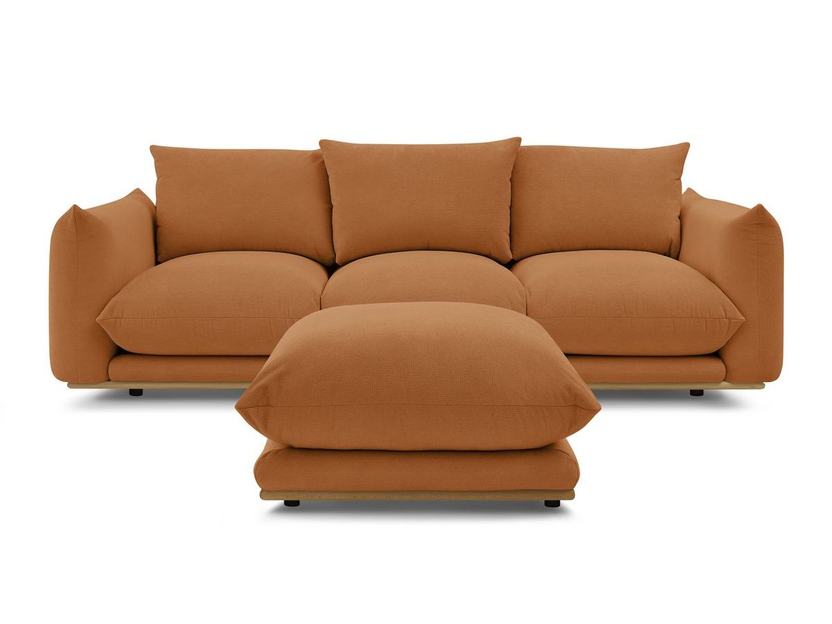 Bobochic Ernest Sofa 4-Sitzer mit Pouf Stoff Orange