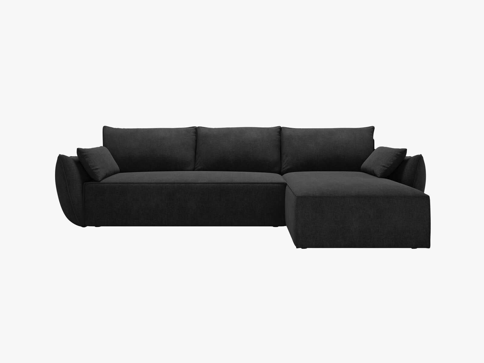 Micadoni Kaelle Ecksofa 4-Sitzer mit Schlaffunktion Rechts Chenille Over The Horizon Schwarz