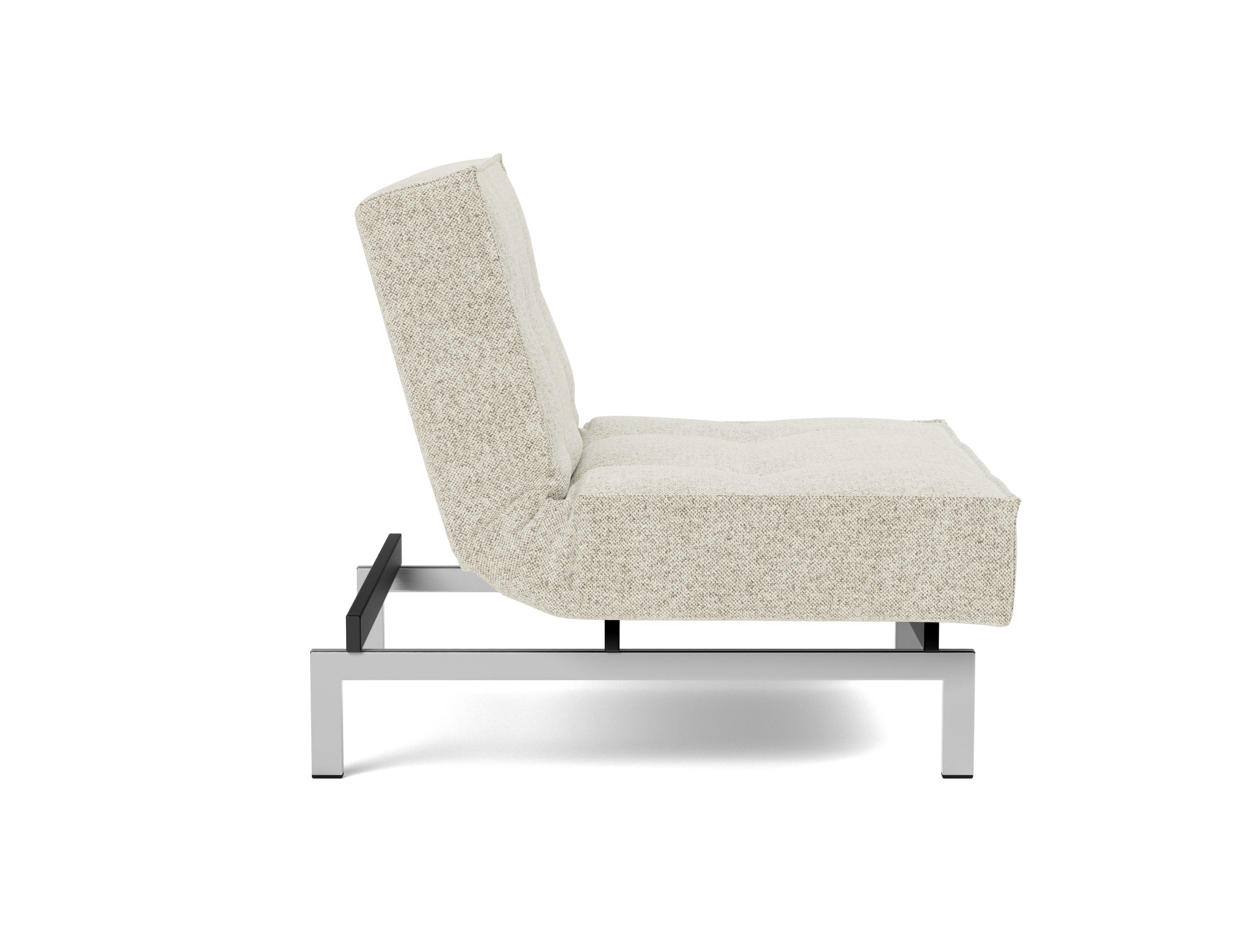 Sessel Splitback Strukturierter Stoff Taura 357-Off-White Beine Chrom