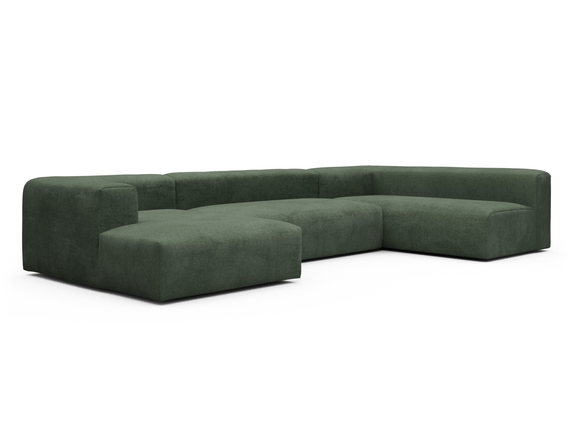 Skandi Home Wohnlandschaft Fred Chaiselongue links mit 2-Sitzer und lange Armlehne rechts Casone-Forest-Green moebelfaktor