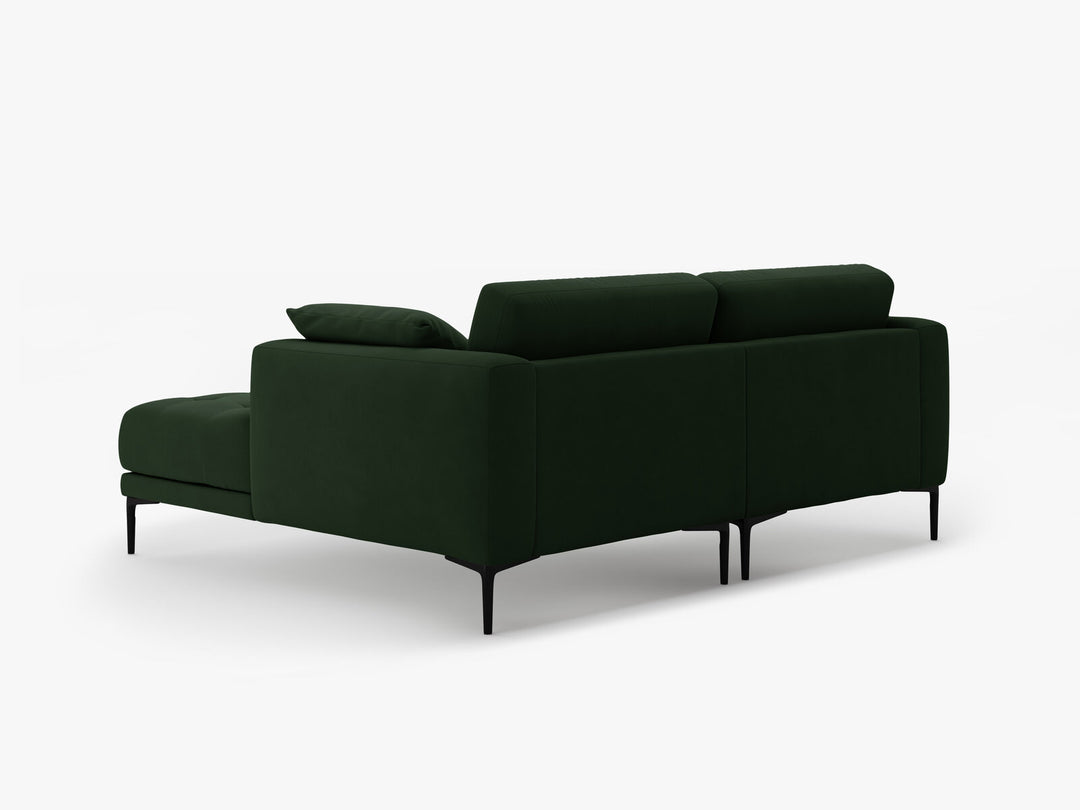 Micadoni Ecksofa Bemy 2-Sitzer Rechts Samt Flaschengrün