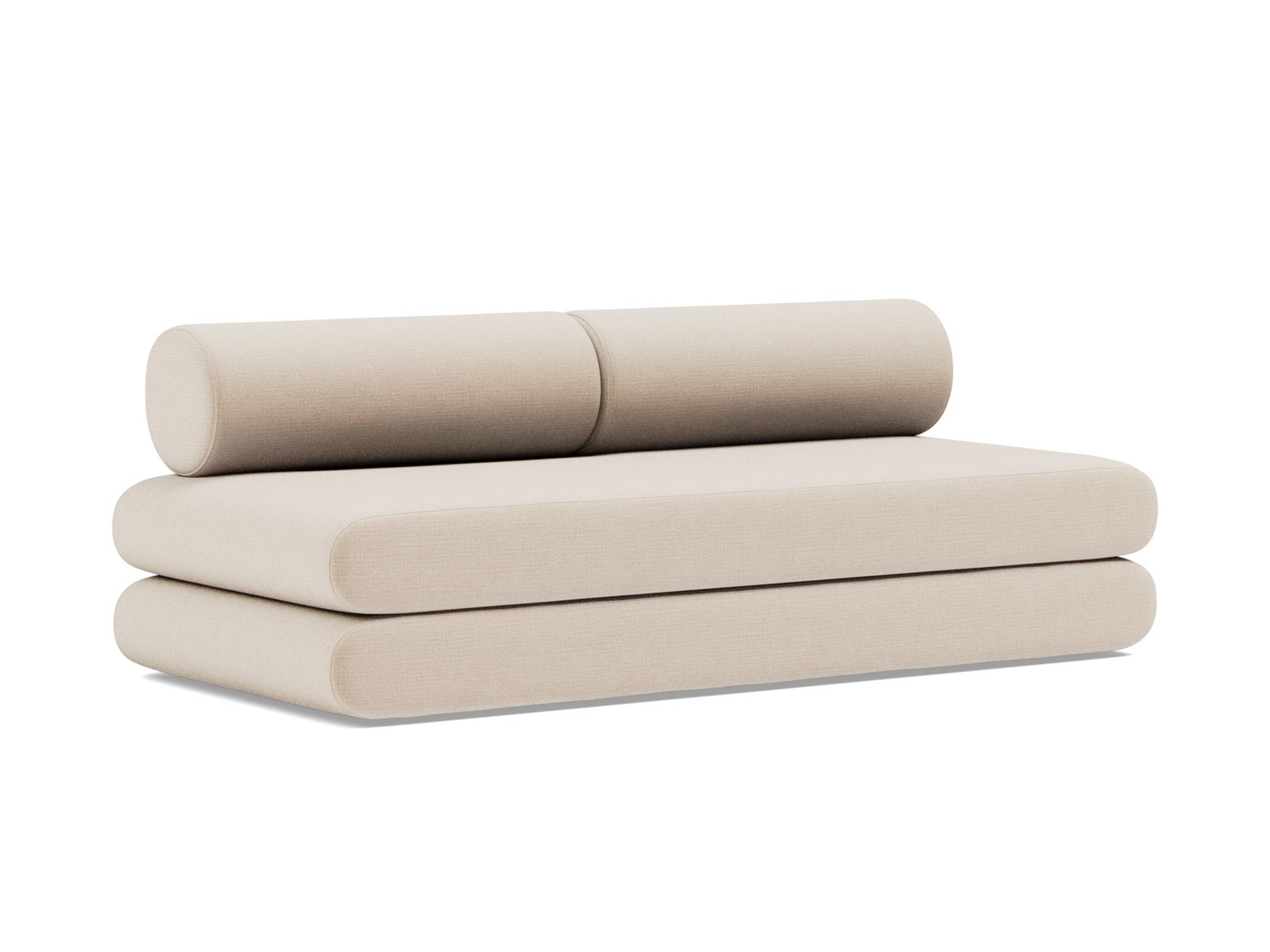 Tagesbett Circlus mit Rückenrollen Chenille Esina 410-Almond-Beige