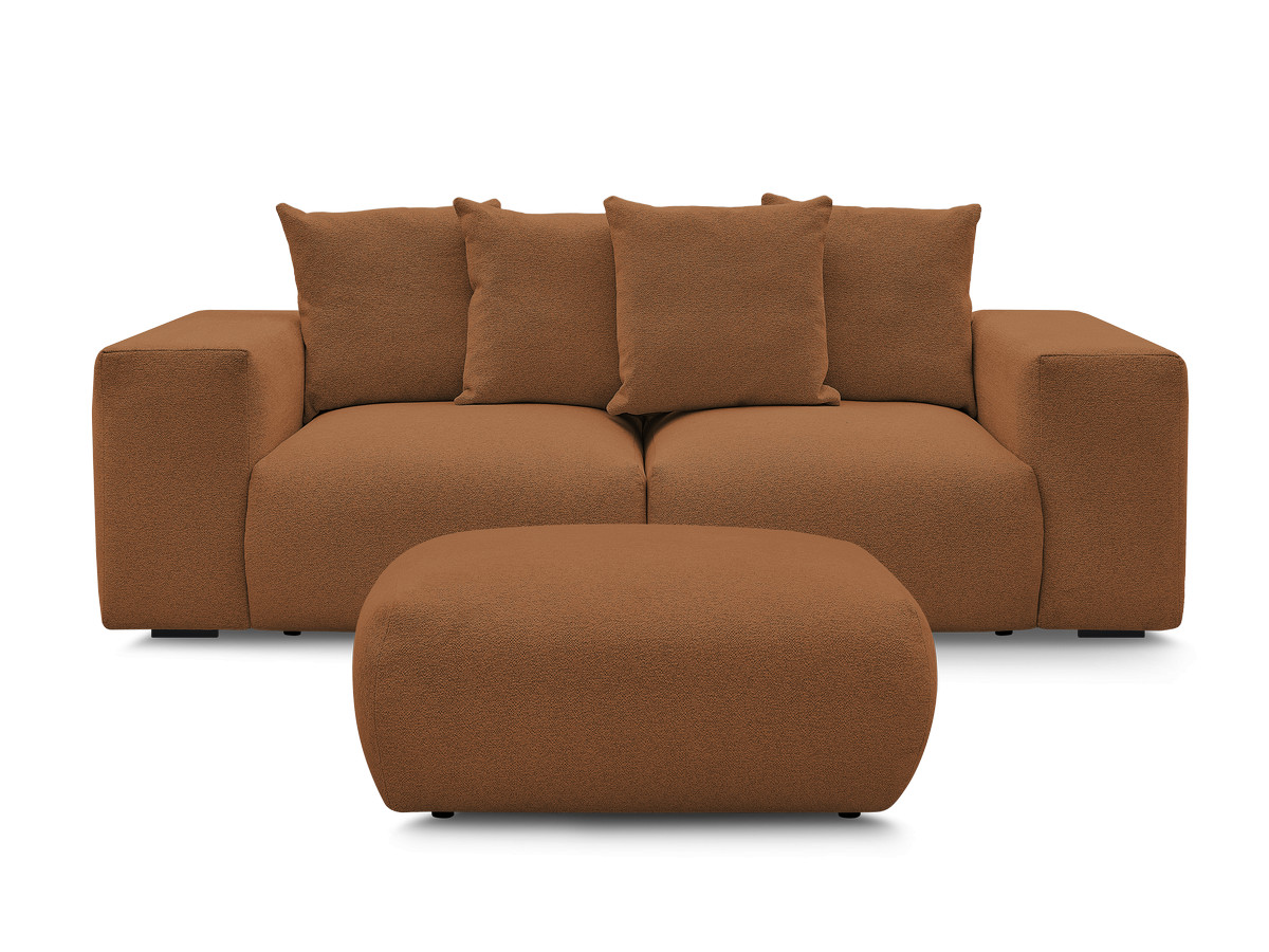 Bobochic Voltaire Sofa 4-Sitzer mit Pouf 248 × 100 cm Melange-Stoff Orange