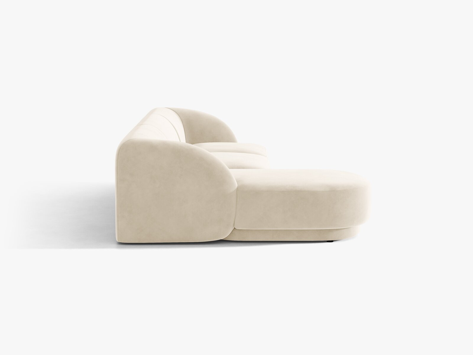 Micadoni Ecksofa Miley 4-Sitzer Samt Venus Helles Beige Links