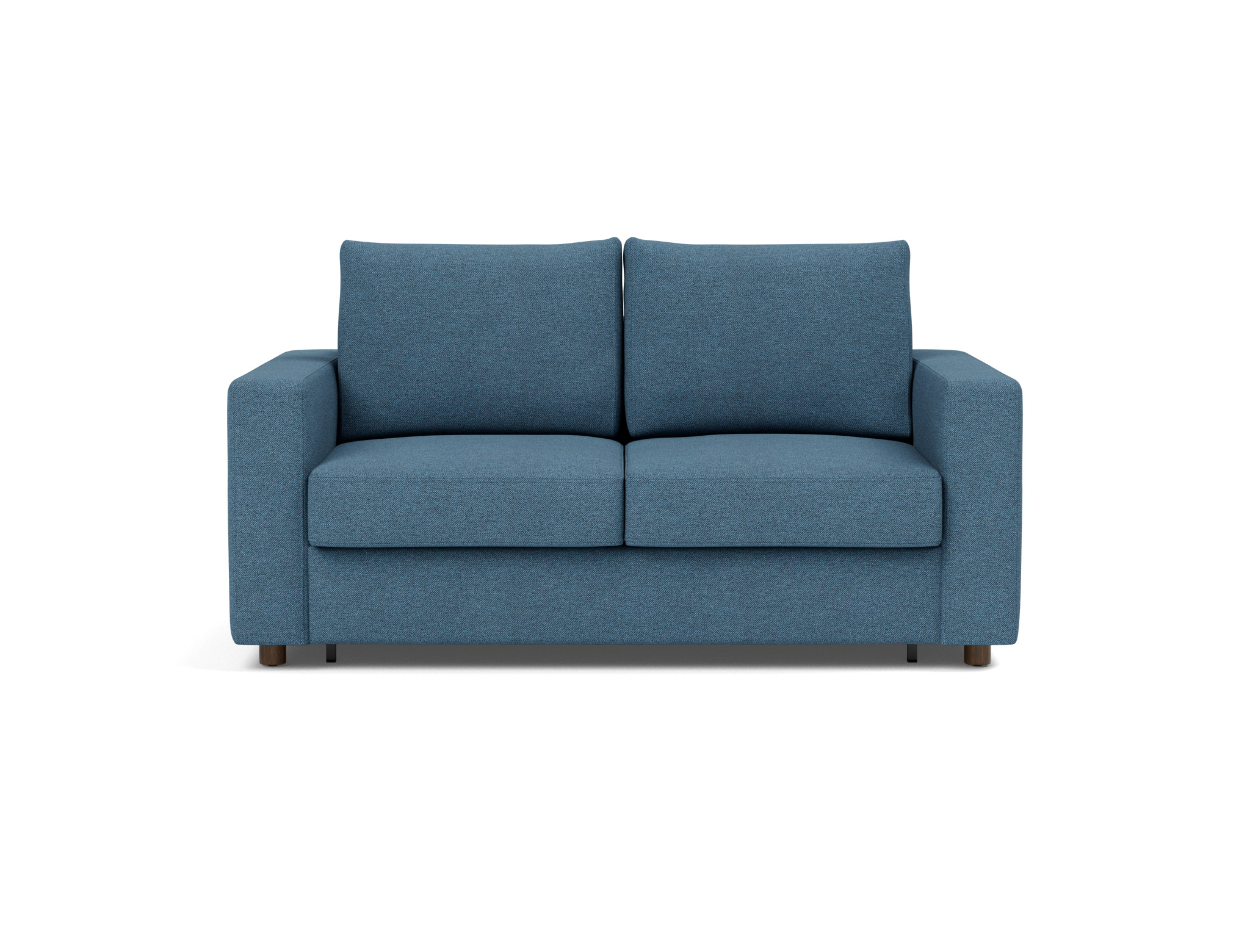 Schlafsofa Neah mit Standard-Armlehnen 140 Strukturierter Stoff Weda 302-Weda-Blue