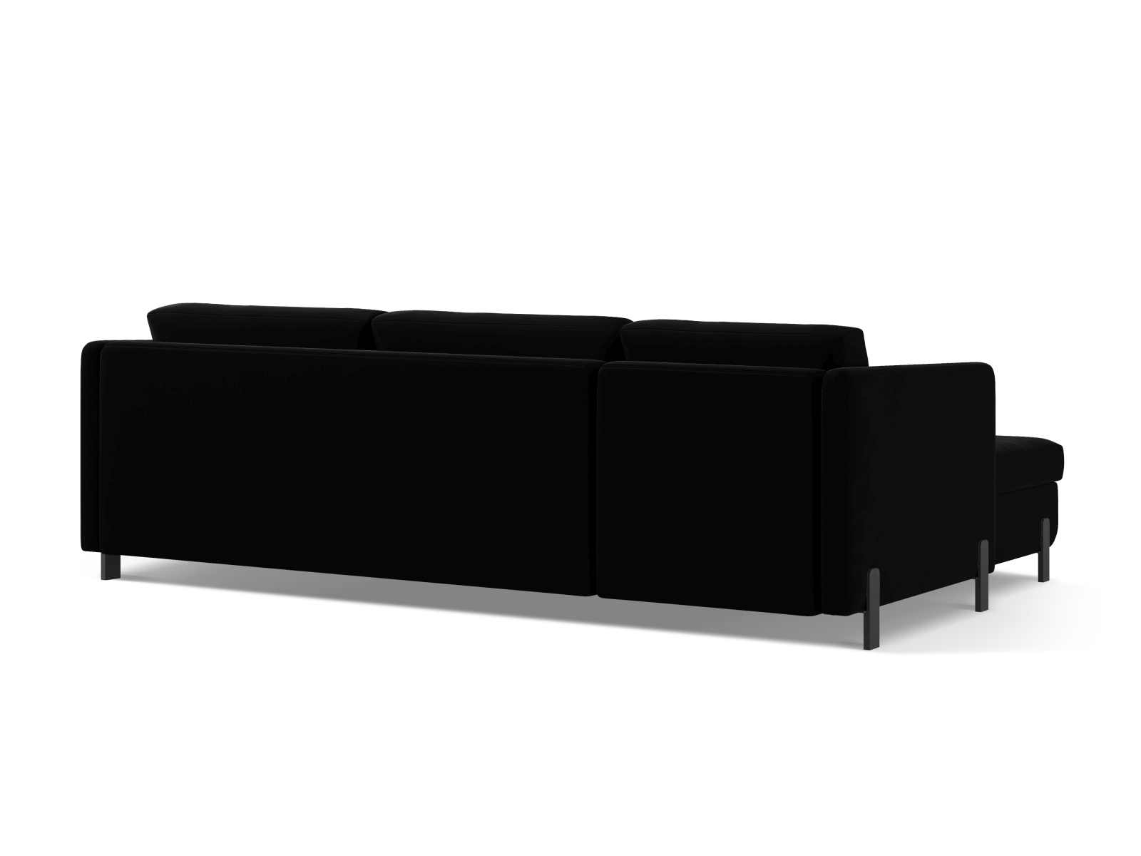 Micadoni Schlaf-Ecksofa Gloria 4-Sitzer Rechts Samt Schwarz 205x140