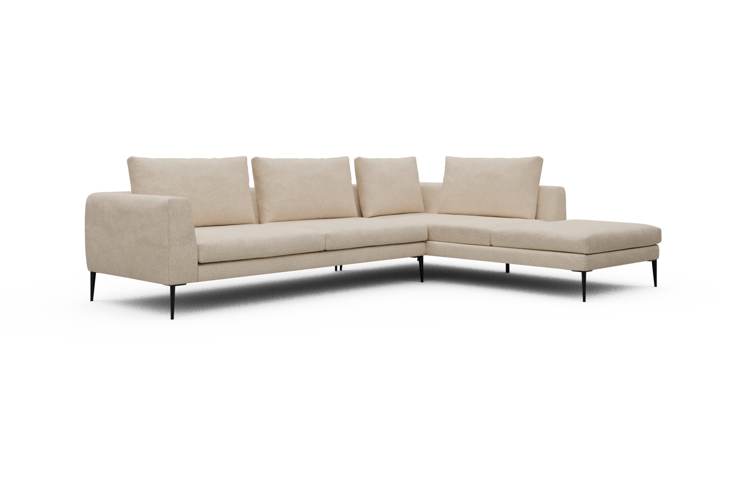 Ecksofa Paul Relax-Ecke links mit 3-Sitzer Casone-Natural-Beige