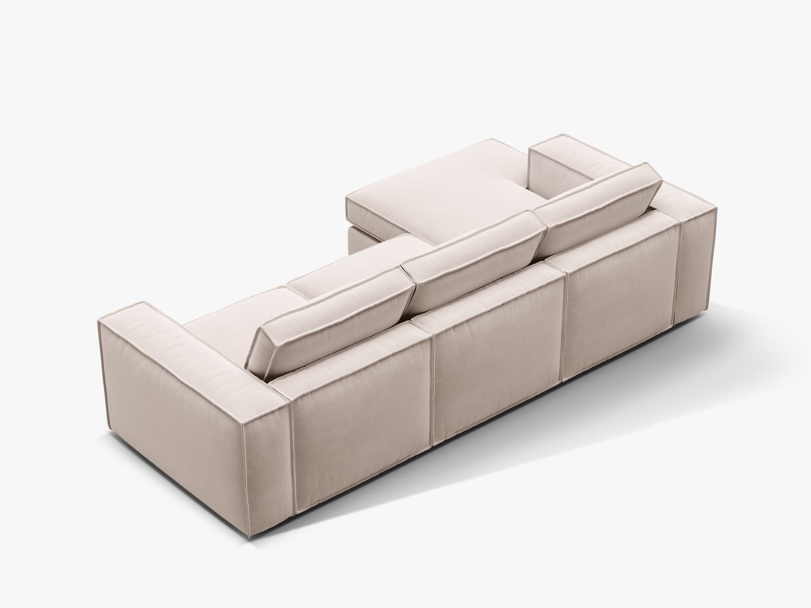 Micadoni modulares Ecksofa Pola 3-Sitzer Links Samt Salvador Beige