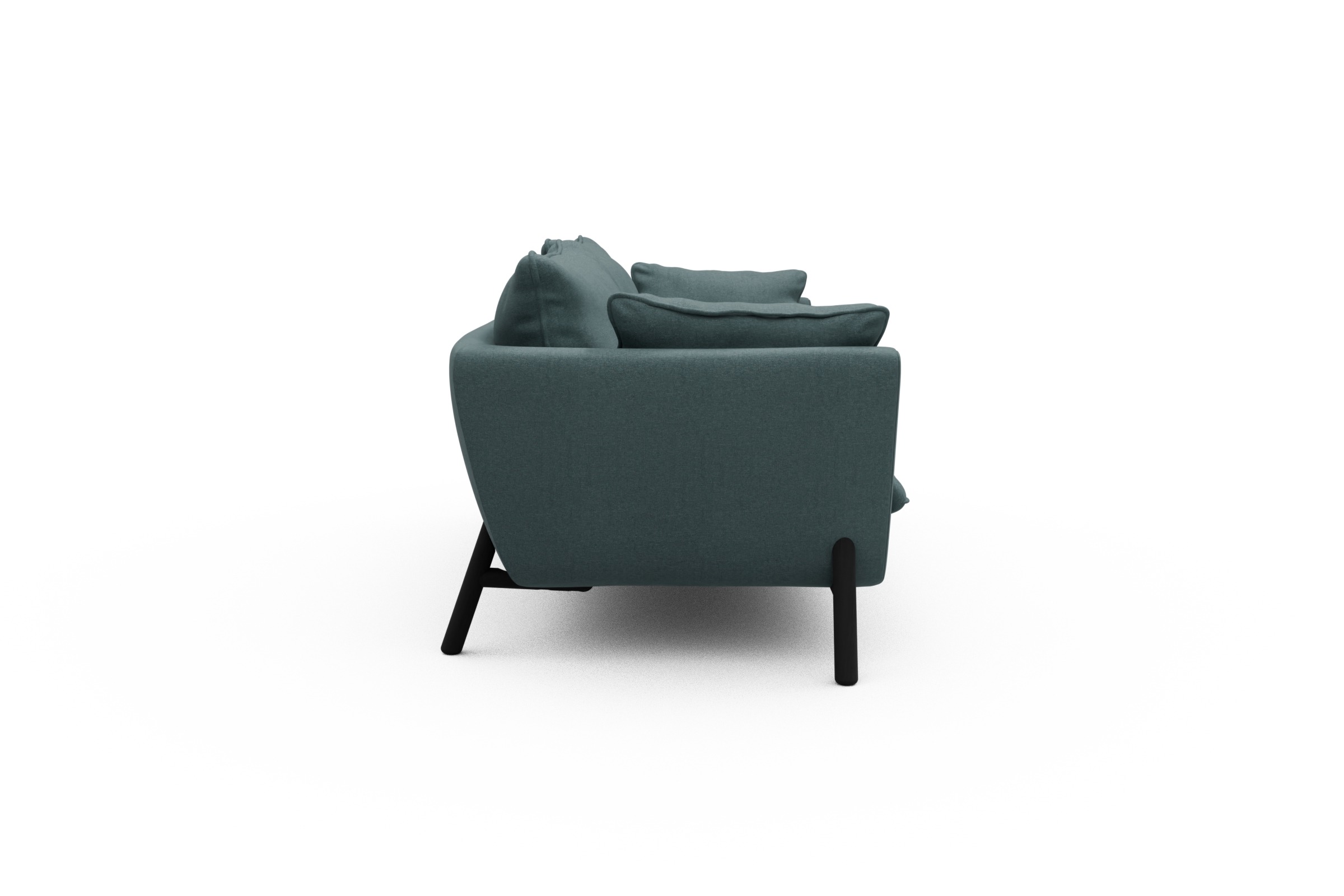 Sofa Emil PREMIUM 3-Sitzer Beinfarbe Eiche Schwarz Satya-Niagara